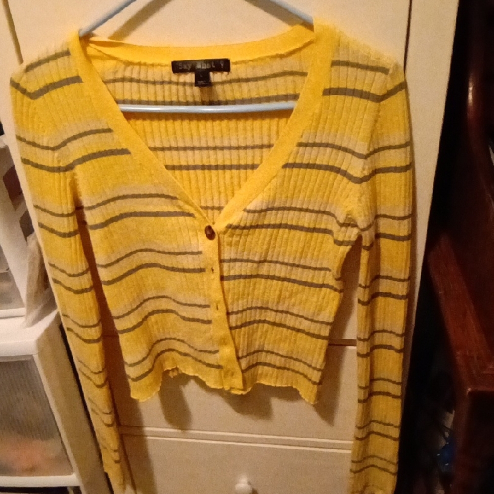 Yellow Striped Cardigan